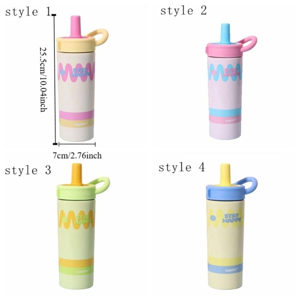 Leak-Proof Straw Cup Dopamine Vacuum Flask Portable Stainless Steel Insulated Cup  Travel