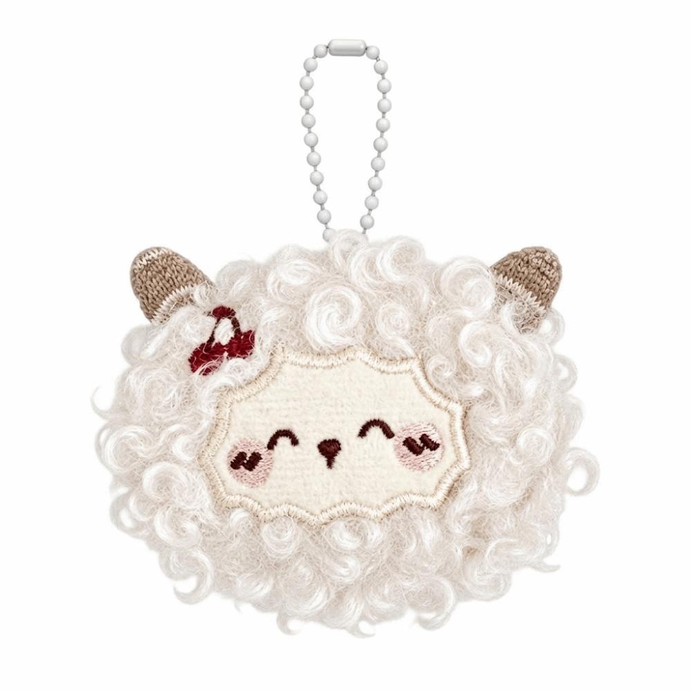 Soft Curly Haired Lamb Pendant Lightweight Sheep Pendant Bag Charm Plush Sheep Keychain  Teen Girl