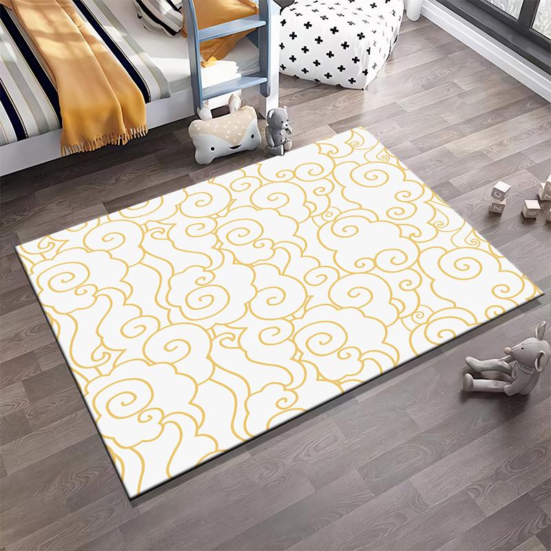 Golden Cloud Pattern Design Rug Non-slip rug suitable for living room and bedroom sofas