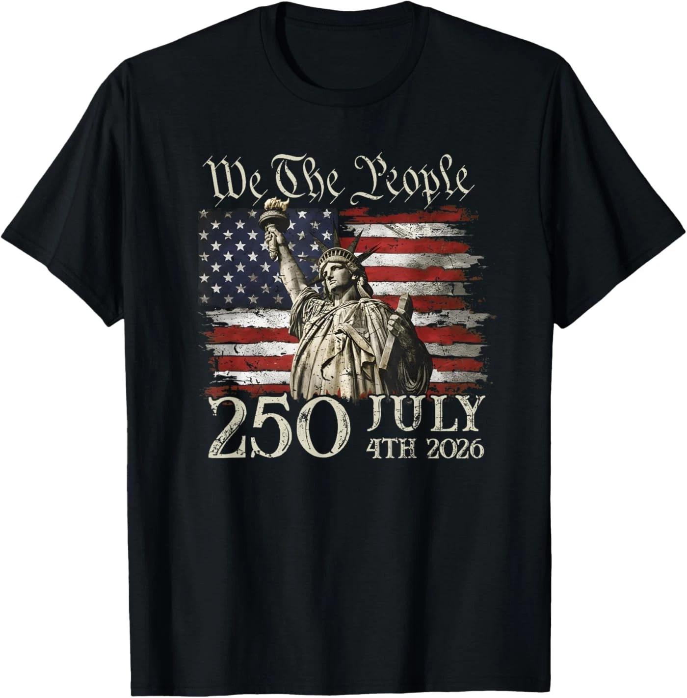 250 Years American 250th Anniversary US USA Flag 4th of July Unisex T-Shirt M