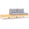 VidaXL Solid Pine Wood 3 Pcs Garden Lounge Set with Cushions Patio Furniture Outdoor Furniture Garden Furniture 806681