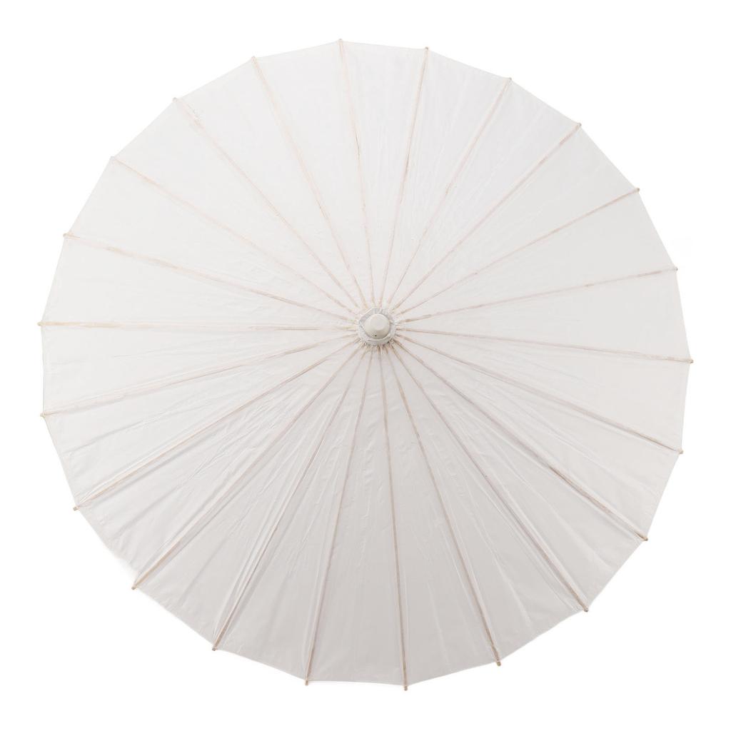 Papirparasoll for barn, bambus og papir i kinesisk stil, elegante hvite DIY-papirparaplyer for dekorasjon