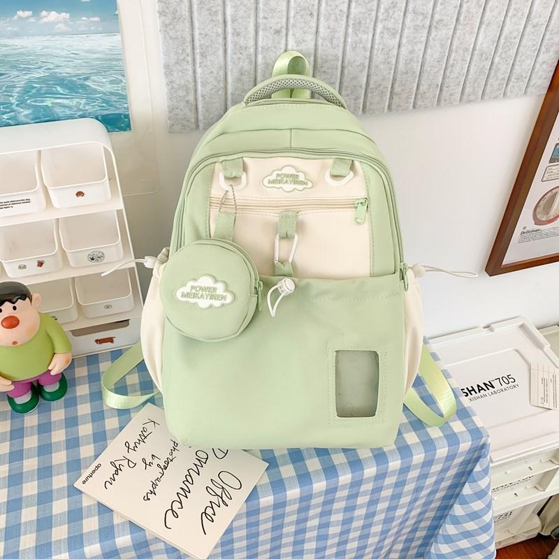 The new schoolbag is high-value, fresh and sweet, candy-colored backpack, lightweight and large-capacity backpack for junior high school students.