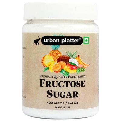 Urban Platter Reiner Fruktosezucker, 400 g / 14,11 oz [Fruchtbasierter, fein granulierter und rieselfähiger Zucker]