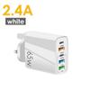 PD65W Fast Charging Mobile Phone Charger with 3 USB Ports, European, American, and British Standard, 5V2.4A Charging Head