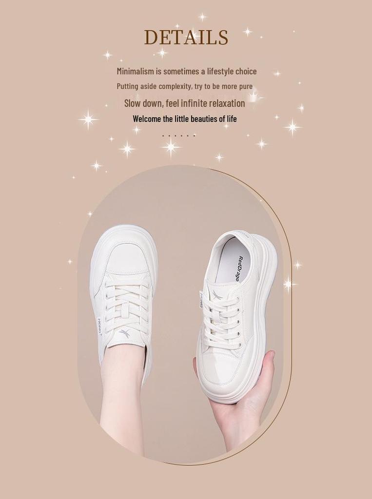 Red Dragonfly Women's White Height-Increasing Casual Sneakers - 2025 Autumn Collection