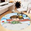 The Little Prince Printed Round Rug Carpet Chair Rug Area Rug Entryway Doormats,for Office Chair Living Room Bedroom Kitchen Room.
