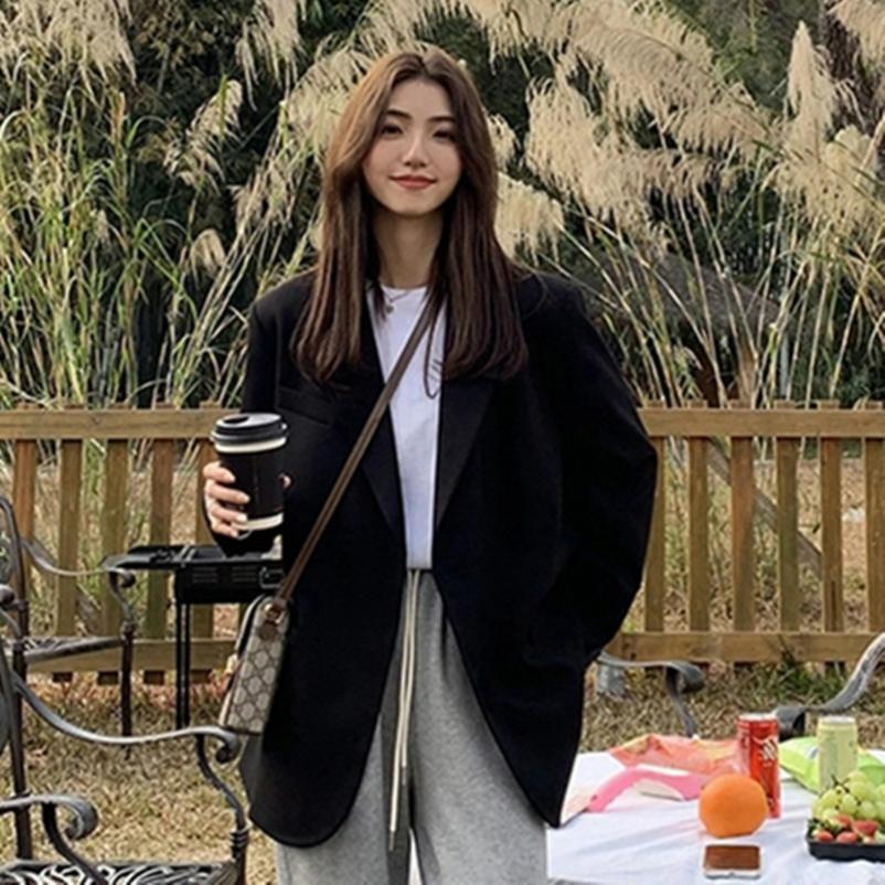 White Suit Jacket Women Spring and Autumn Loose Design Sense Casual Temperament Suit Jacket Women