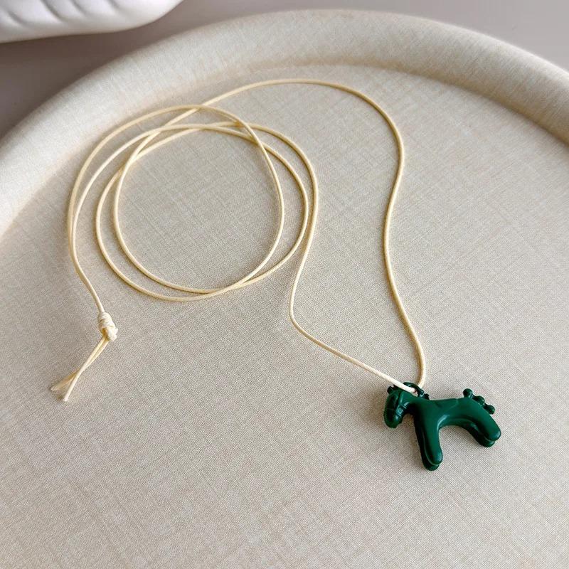 Horse Pendant Fashion Party Wedding Jewelry for Women Men Lucky Running Horse Chain Gold Plated Necklace Gift