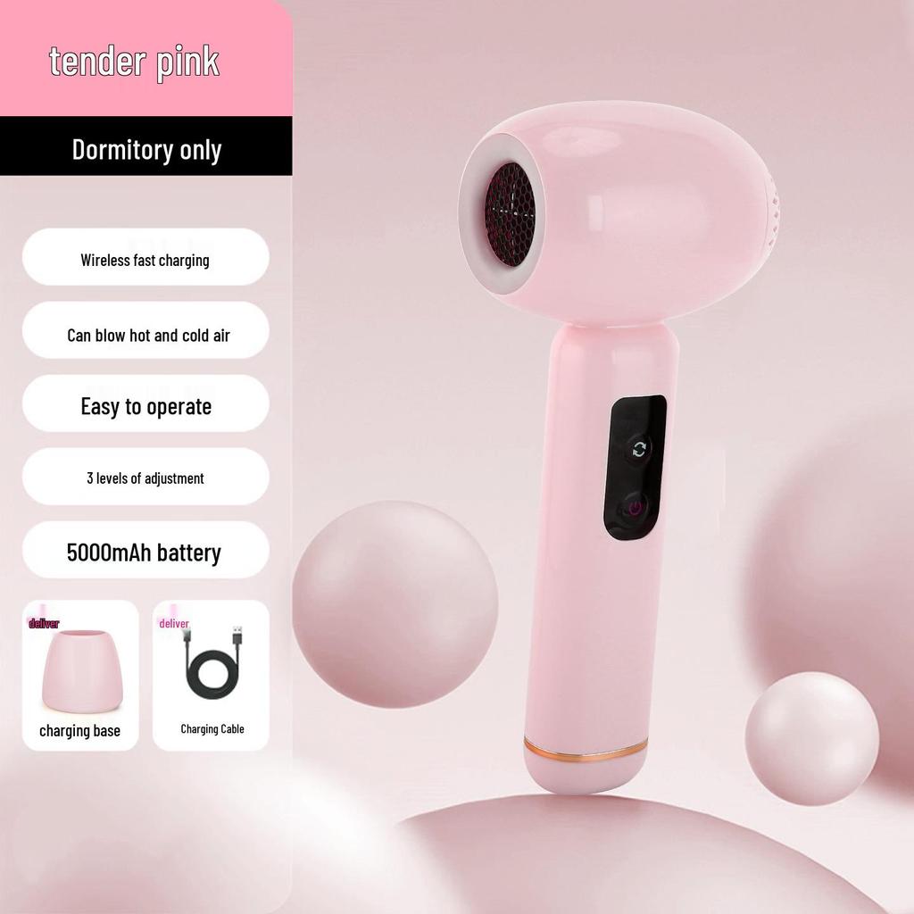 Wireless Handheld Hair Dryer for Students & Children - Gentle Temperature for Hair Care