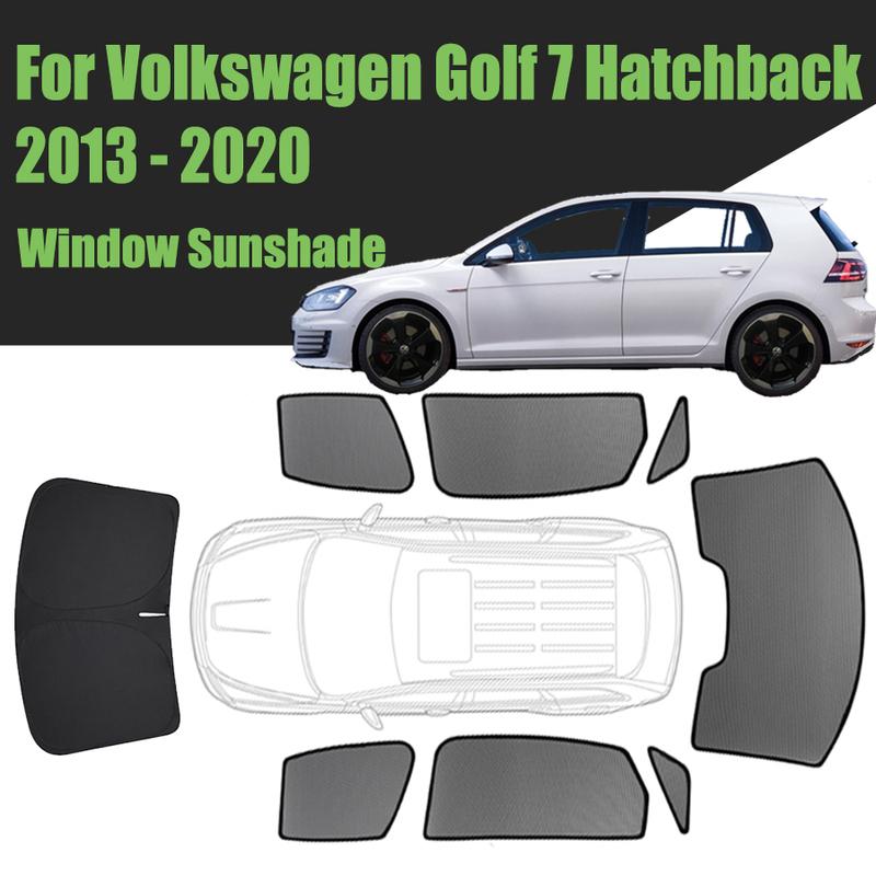 Pare-soleil de vitre de voiture personnalisé pour Volkswagen Golf 7 VII 2013 - 2020 VW 5 Portes Rideau Magnétique Maille Rideau de Cadre de Pare-brise Avant