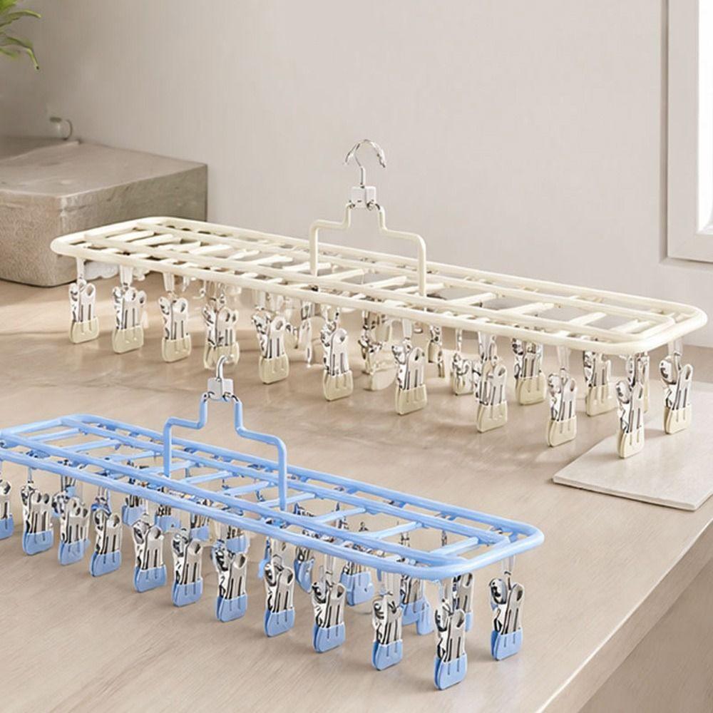 Multi Clip Clothes Drying Rack Windproof Pants Hanger Gifts Laundry Drying Hanger  Home Organizer