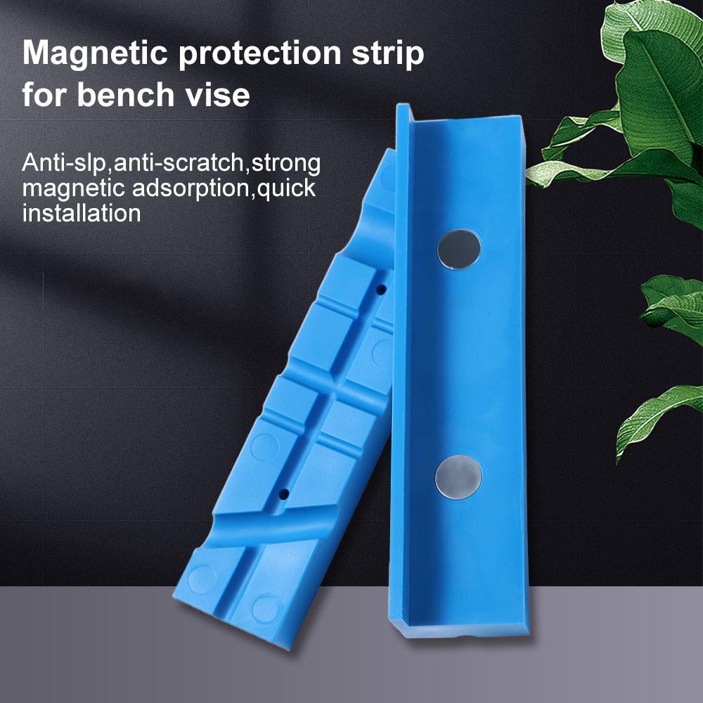 Blue Rubber Vise Jaw Pads Magnetic Vise Protective Jaws Vise Protection Strip Arts And Crafts