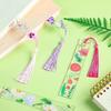 Cute Flower Acrylic Bookmarks Clear Floral Book Markers with Colorful Tassels for Women Kids Teacher Book Lovers 8 Style