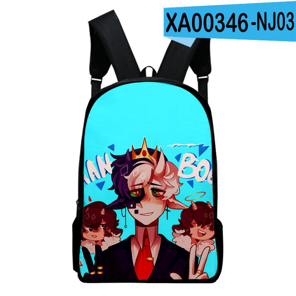 Sac à dos Cahier Classique Populaire Drôle Ranboo Sacs d'école pour élèves Sacs à dos pour Ordinateur Portable Garçons/Filles Impression 3D Oxford Imperméable