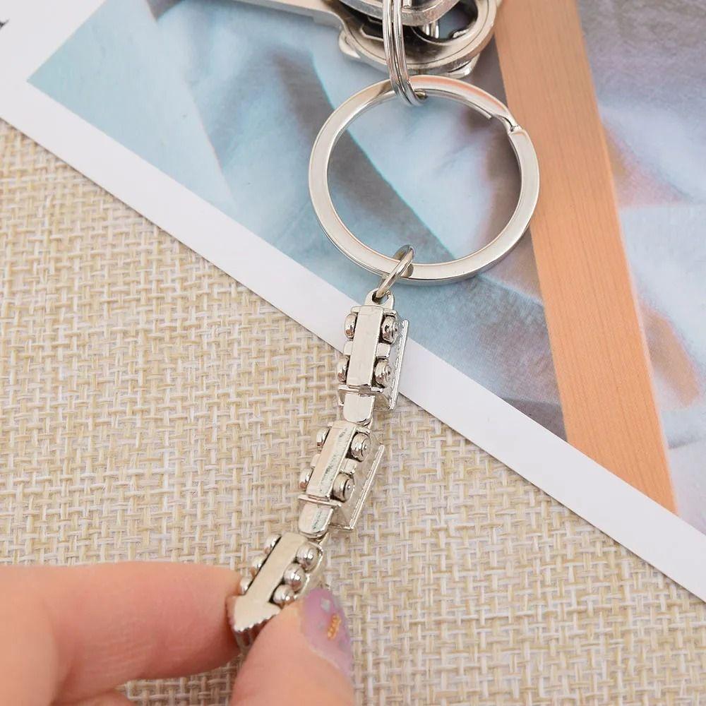 Metal Mini Train Model Zinc Zinc Alloy Keychain Movable Joint Train Model Keychain  Backpack Pendant