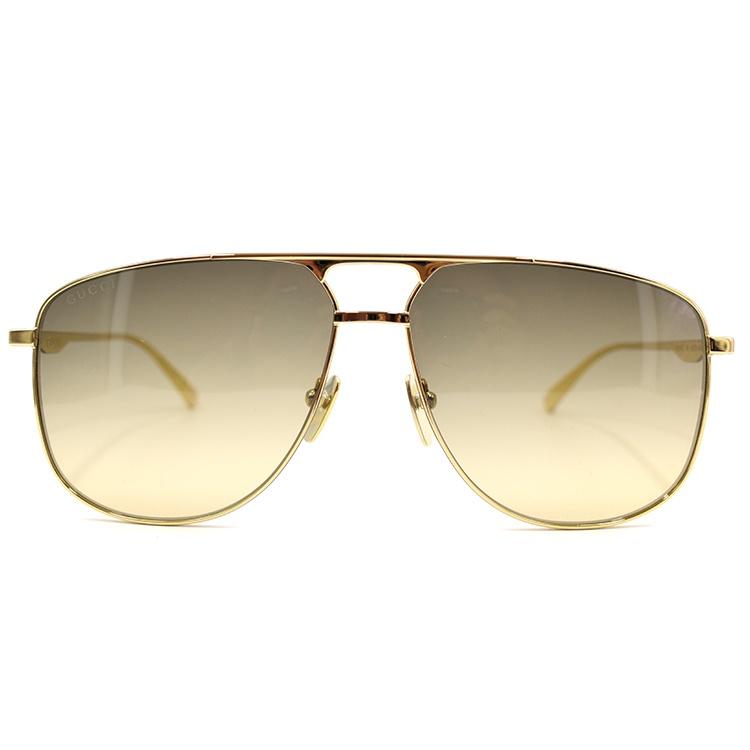 Gucci Series Business travel Version Lens aviator Sunglasses Gold Color Men's GG0336S-001