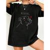 Black Oversized T Shirt With Dog Rescue Print And Heart For Casual Wear