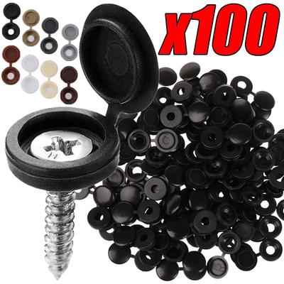 10/50/100Pcs Hinged Plastic Screw Cap Cover Nuts Fold Snap Protective Fixing Cap Button For Car Decorative Nuts Bolts Hardware