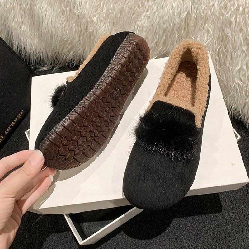 CRLAYDK Womens House Shoes Suede Moccasin Winter Warm Fleece Faux Lined Work Slip On Loafers for Ladies Casual Outdoor Flats