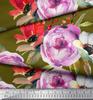 Soimoi Japan Crepe Satin Fabric Leaves,Poppy & Peony Flower Decor Fabric Printed Metre 42 Inch