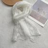 Pearl Diamond-encrusted Long Scarf Embroidered Flower Decorative Shawl Headscarf Spring and Summer