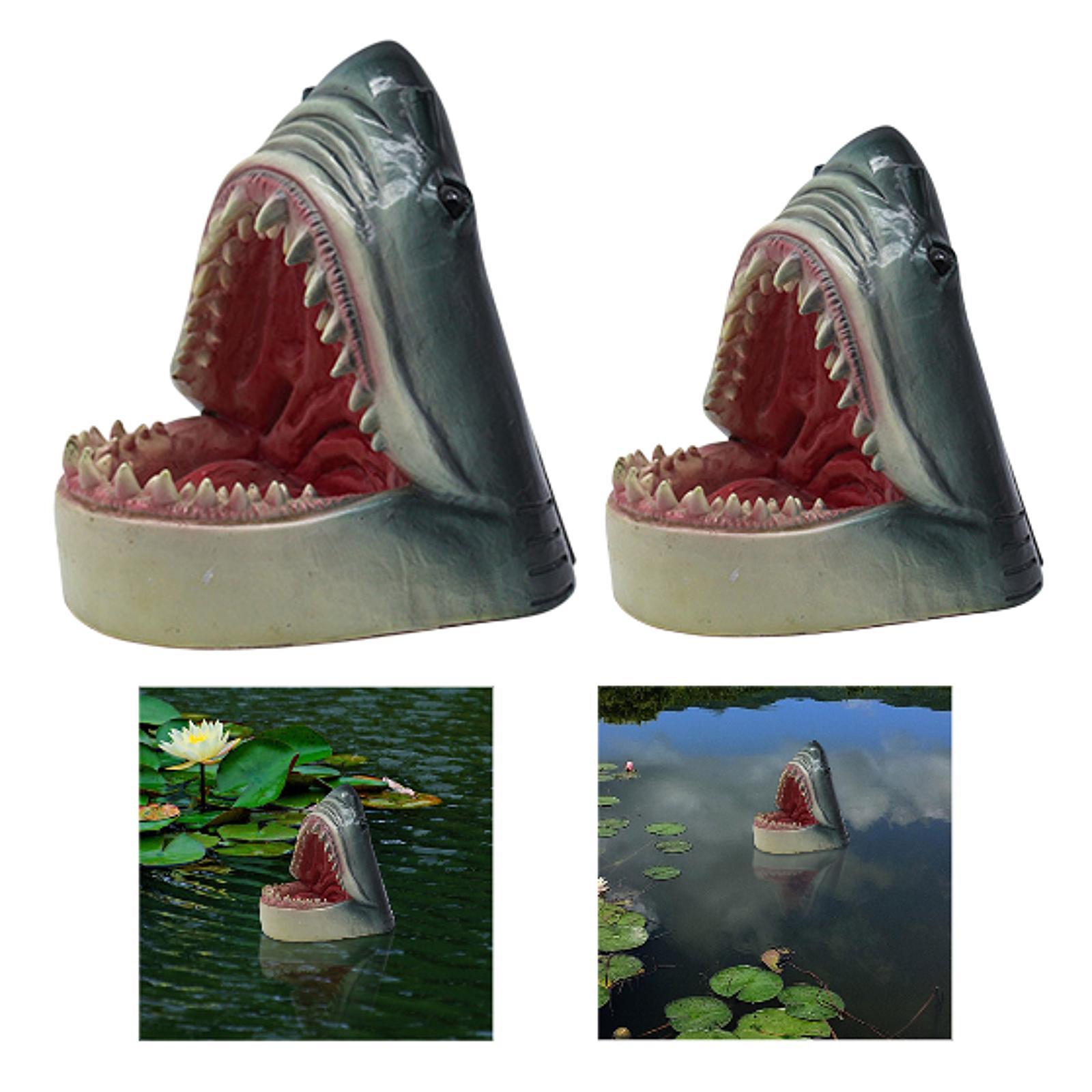 Плавающий надувной акулий голова приманка отпугиватель уток гусей реалистичная статуя головы акулы для бассейнов сада двора прудов 14cmx13.5cmx15cm