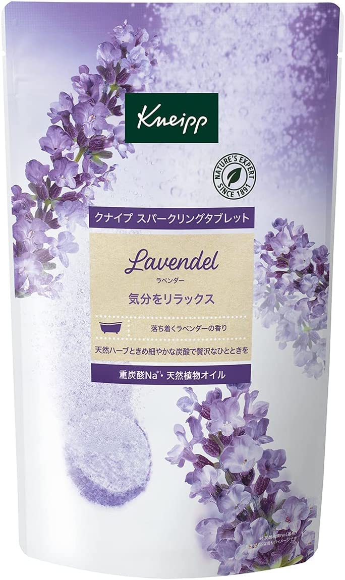 

[Официальный Kneipp] Шипучие таблетки, Аромат лаванды, 50 г x 6 таблеток, Газированная добавка для ванны