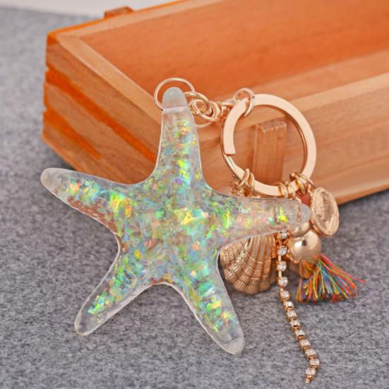 Drăguț Starfish Shell Whelk ciucuri pandantiv breloc femei breloc breloc breloc