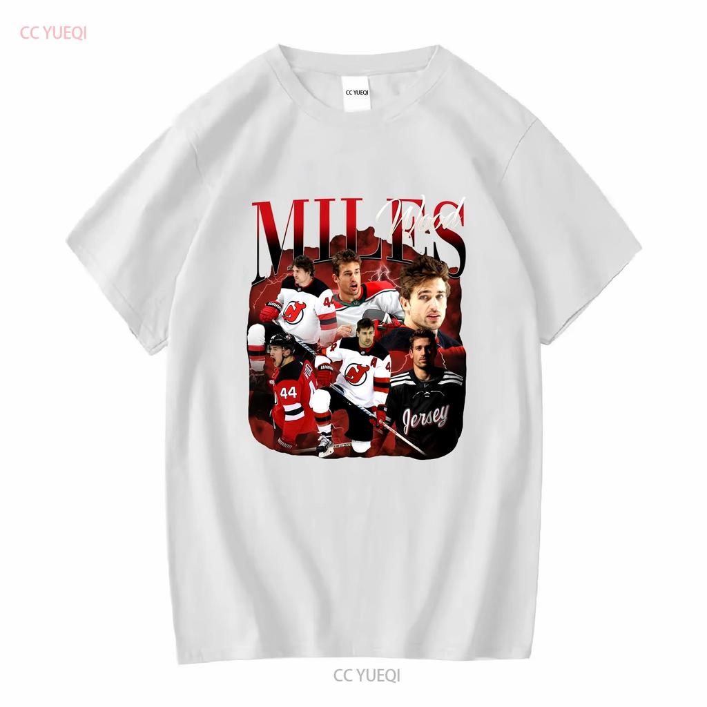 Miles Wood New Jersey Hockey T Shirt Devils Sweat long or short sleeves vintage Washed Unisex Top For Everyday Wear homme