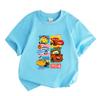 Kids Boys Girls 100% Cotton Crew Neck Short Sleeve T-shirt, Cute Cartoon Racing Car Print Casual Summer Tee Tops, Comfortable Lightweight Breathable D