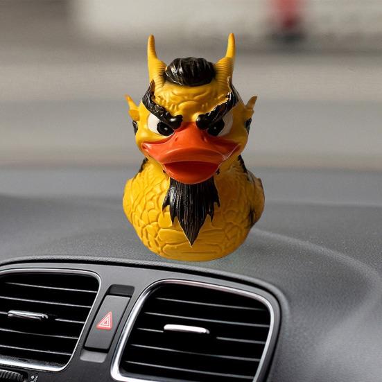 Dragon Duck Figurine Little Yellow Duck Rein Statue Sculpture Animal Model Home Office