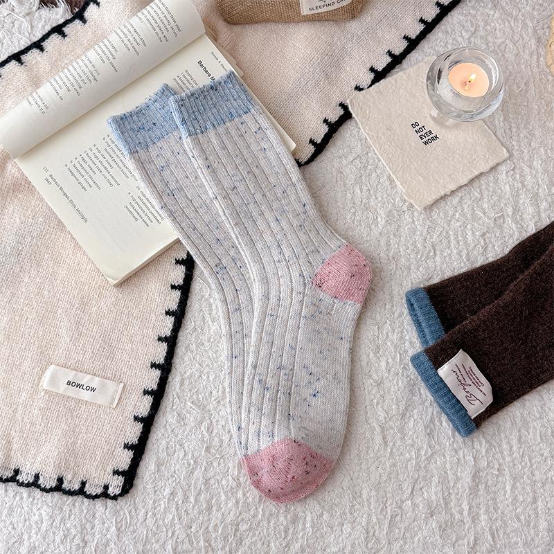 

Women s Autumn and Winter Fashion New Idea Yarn Wool Tube Pile Socks 1 pair