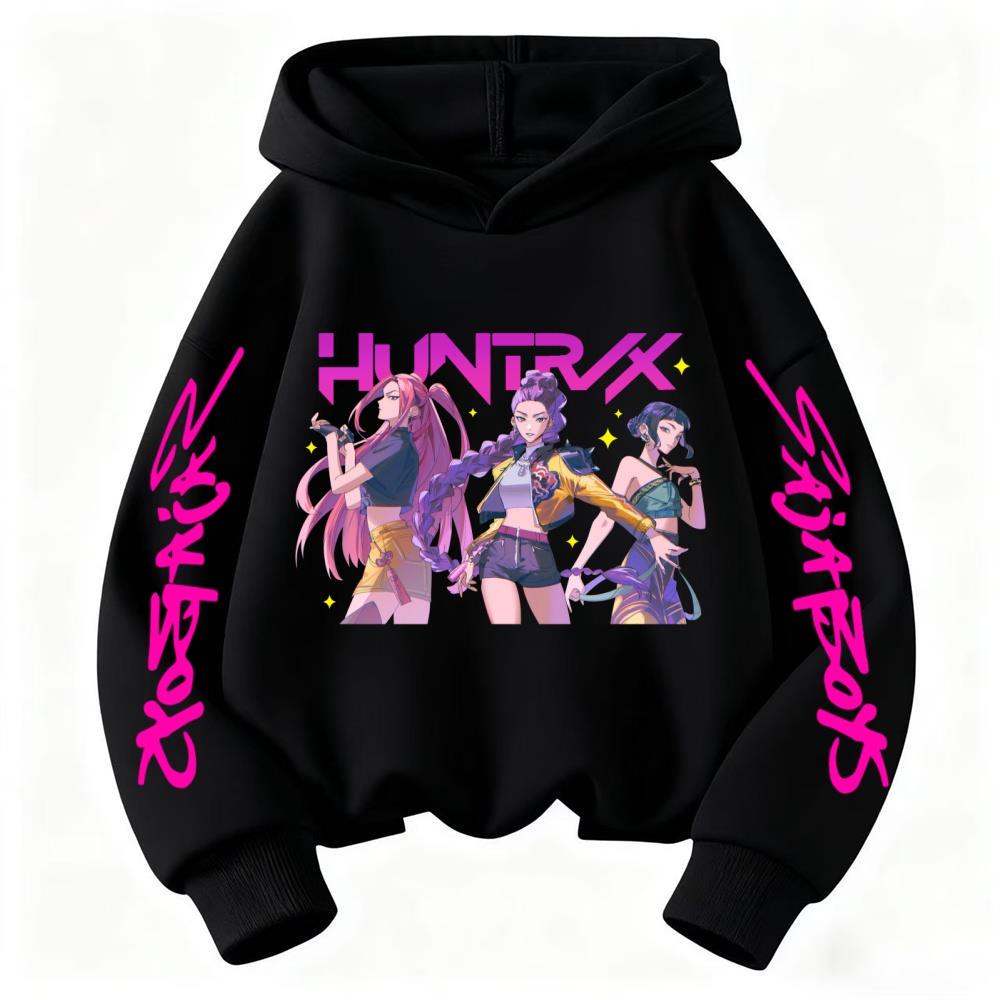 Korean KPop Devil Hunter Children's Hoodie Girls' Clothing Fashion Sweet Wind Boys' Clothing Autumn and Winter Warm Childre