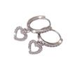 Elegant Zircon Heart Huggie Earrings Minimalist Chic Drop Earrings For Women Fashion Commuter Jewelry