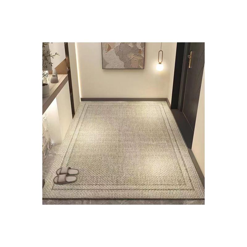 High-Grade Foldable Entrance Mat: Linen Texture Maillard Color, Dirt-Wiping, Cuttable for Living Room & Hallway