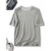 High End Goods! 65 Hemp +35 Tencel! Italian Order Men's Summer Hollow See-through Knitted Short Sleeve T-shirt Thin