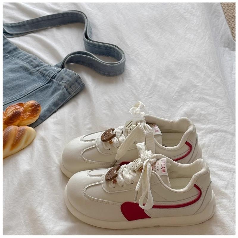 

Кампус стиль школьный сезон студентка осень новый универсальный повседневный легкий ретро кроссовки женские 35 бежевый