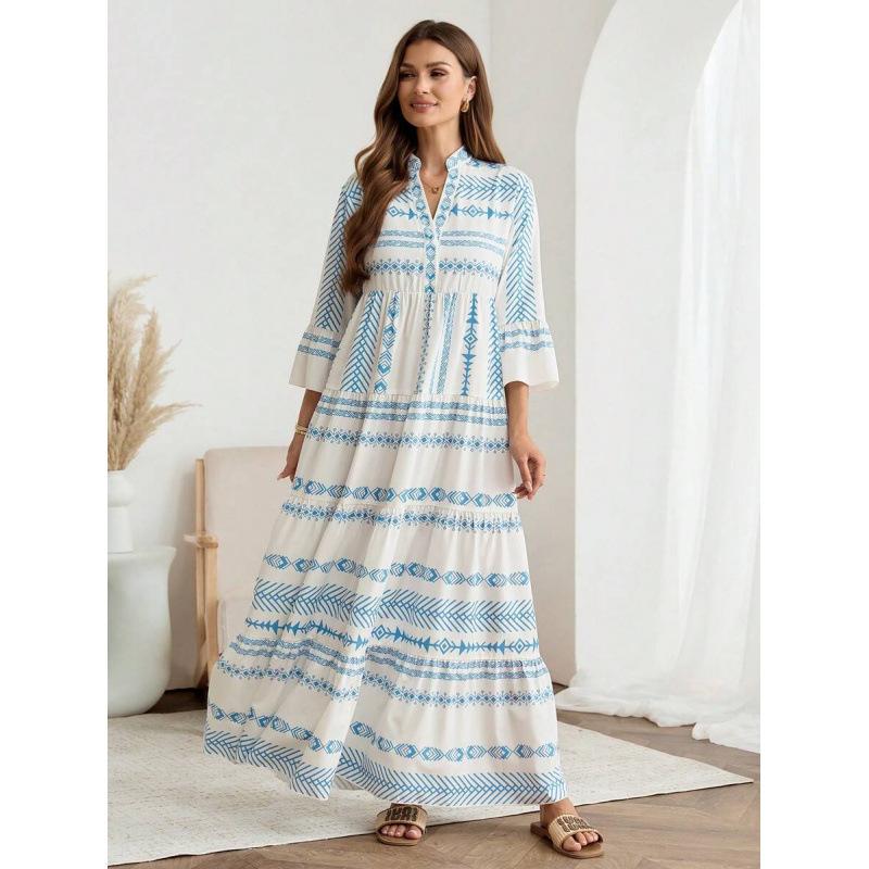 European and American fashion slim-fitting long dress women's 2026 summer new casual vacation skirt