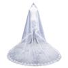 Womens Short Fingertip Length 1 Tier Lace Edge Wedding Bridal Veil Bride Tulle Hair Accessories Without Metal Comb