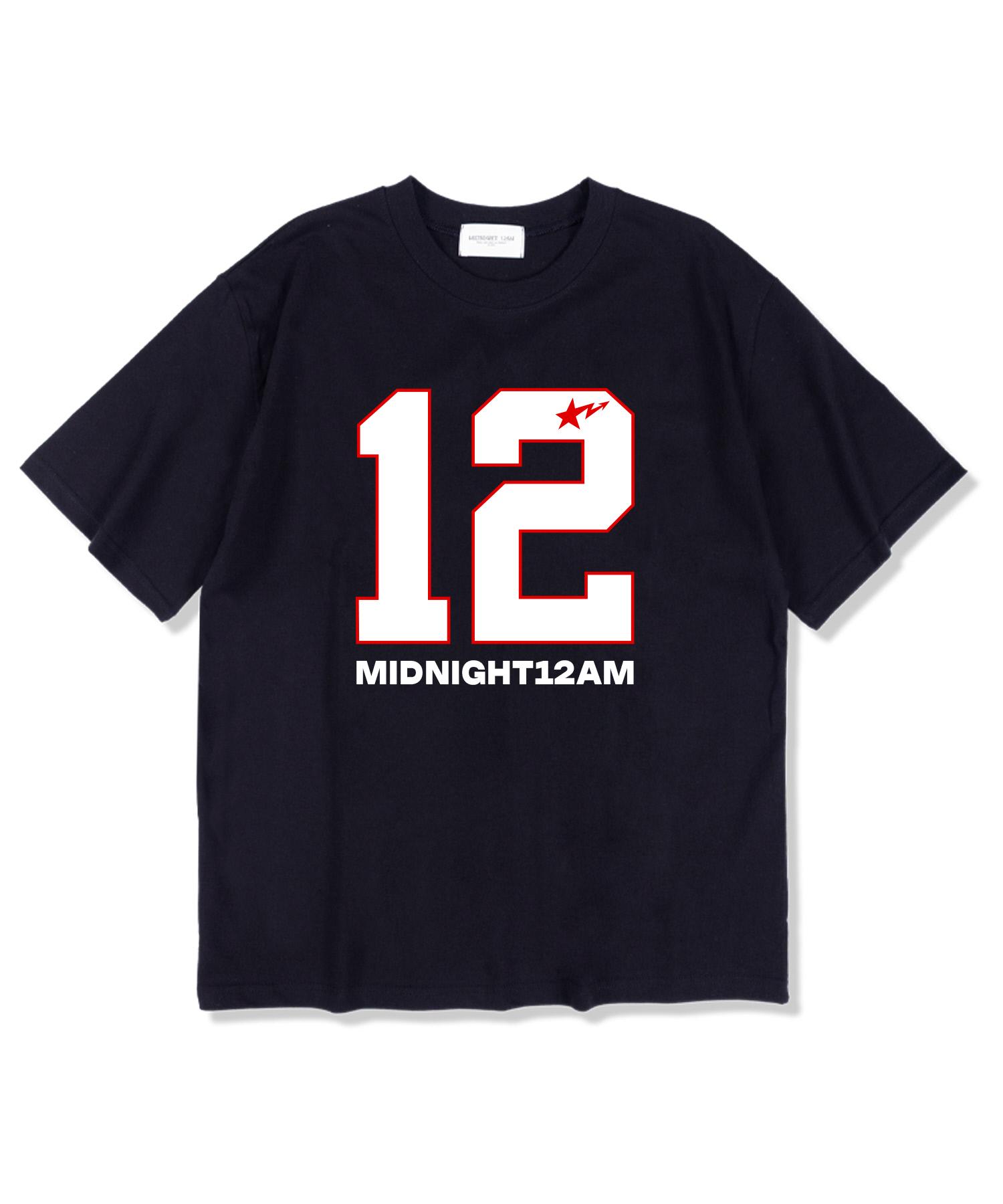 Midnight 12 Am 12-Pointing Short Sleeve T-Shirt Navy L