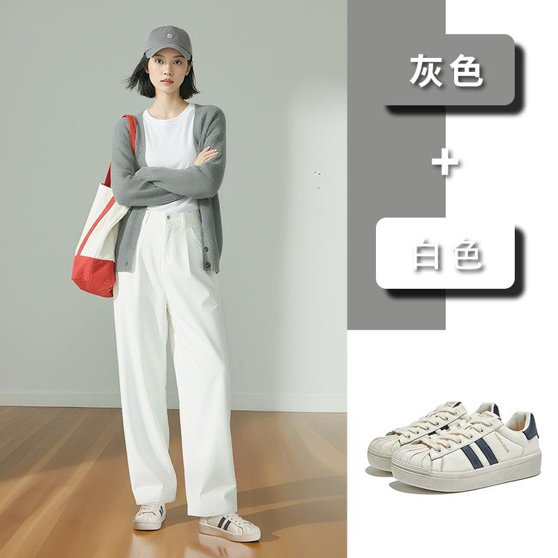 Color-polished leather little white shoes women's 2026 spring flat-bottomed sports shell head women's shoes are not tired feet casual single shoes