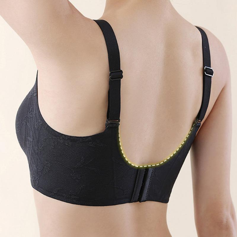 Small Chest Push-up Anti-sagging Underwear Without Steel Ring Soft Support Chinese Style Jacquard Bra