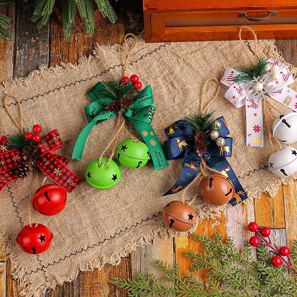 Retro Christmas Bells Pendant Pine Berries Christmas Tree Ornament  Wedding Party Supplies