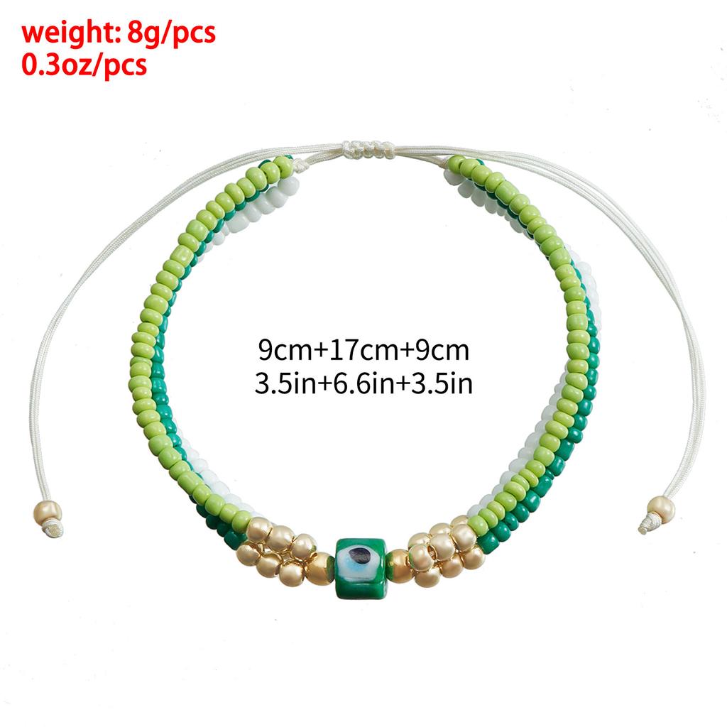 Colored Rice Bead Beaded Woven Bracelet, Temperament Personality Eye Devil's Eye Hand Rope