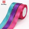 Gift Satin Ribbons Wholesaler 1inch 100% Polyester Christmas Ribbon Gold Wired Edged Satin Ribbon Roll Accept Print Logo