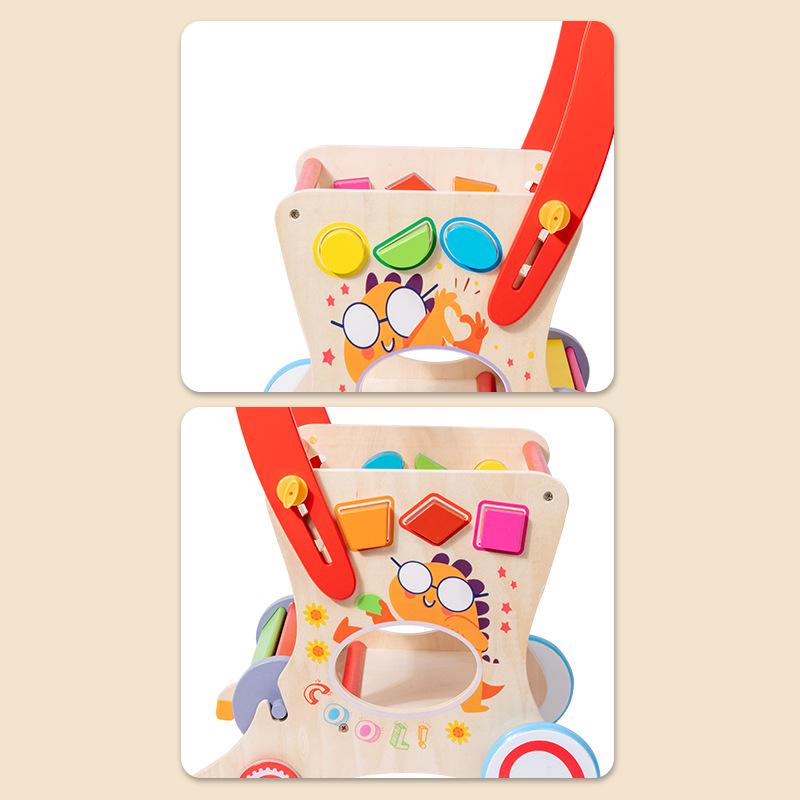 Multifunctional Wooden Child's Push Toy Shopping Cart and Walker