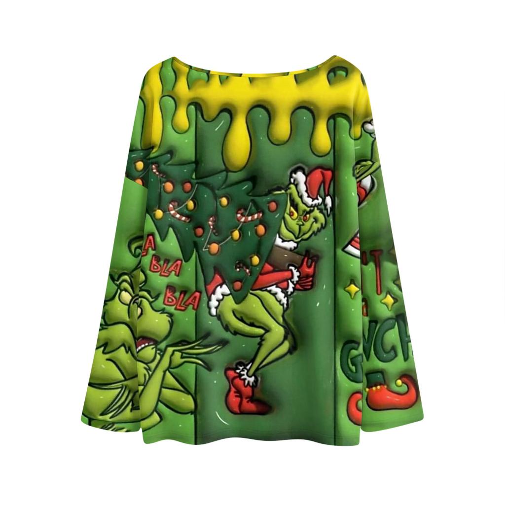 Long Sleeve Shirts For Women Printed Tees Blouses Casual Plus Size Basic Tops Pullover