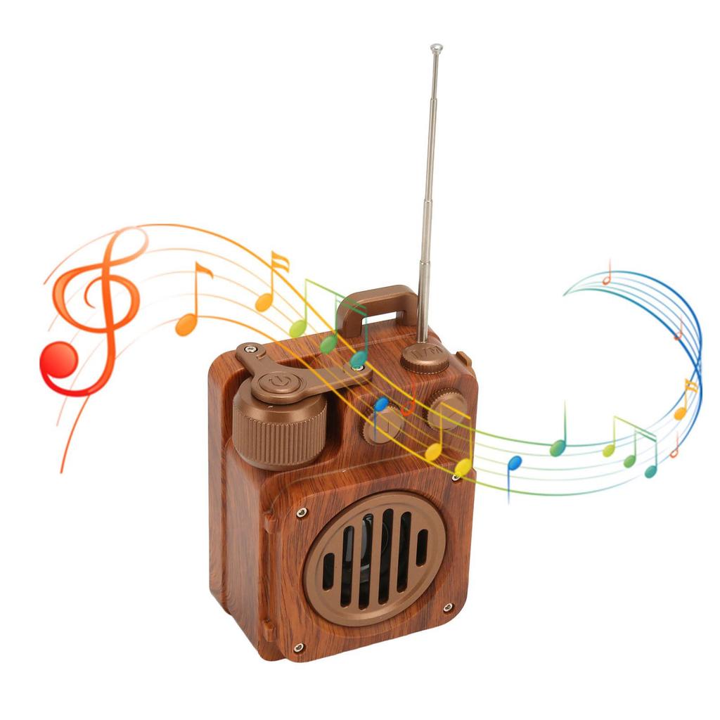 Retro Bluetooth Speaker Radio Wood Grain HiFi Lossless Sound Supports U Disk Memory Card Bluetooth S