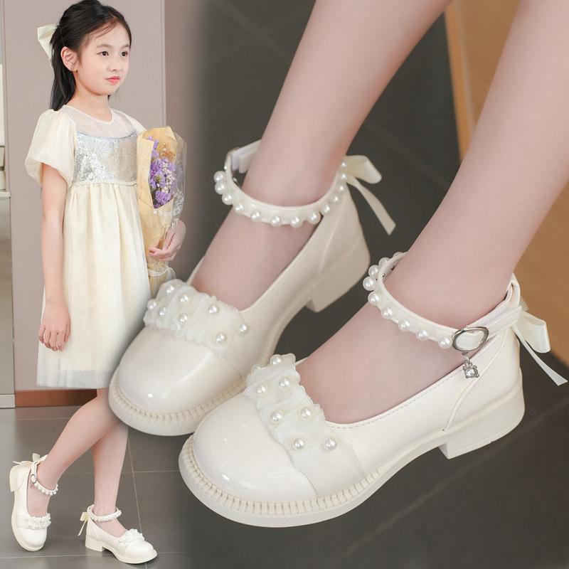 Children's Shoes Girls Leather Shoes Spring and Autumn Fashion Soft Sole Princess Shoes for Middle and Large Children Little Girls Student Shoes